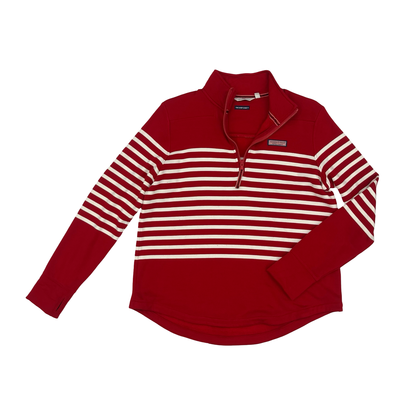 Sweatshirt Collar By Vineyard Vines In Red & White, Size:M