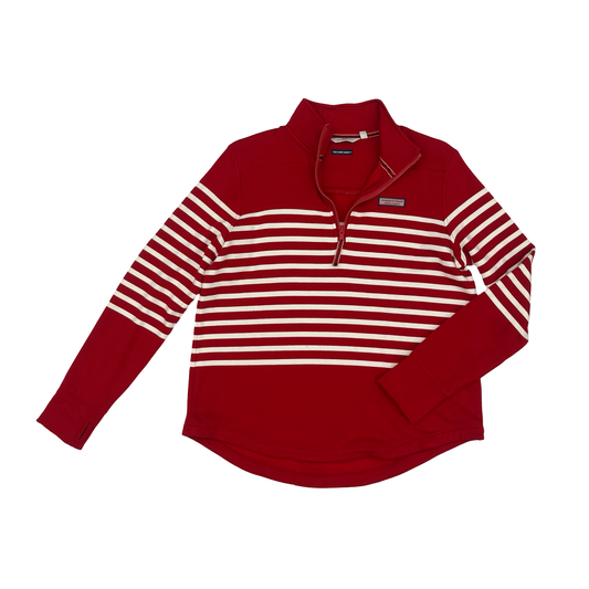 Sweatshirt Collar By Vineyard Vines In Red & White, Size:M