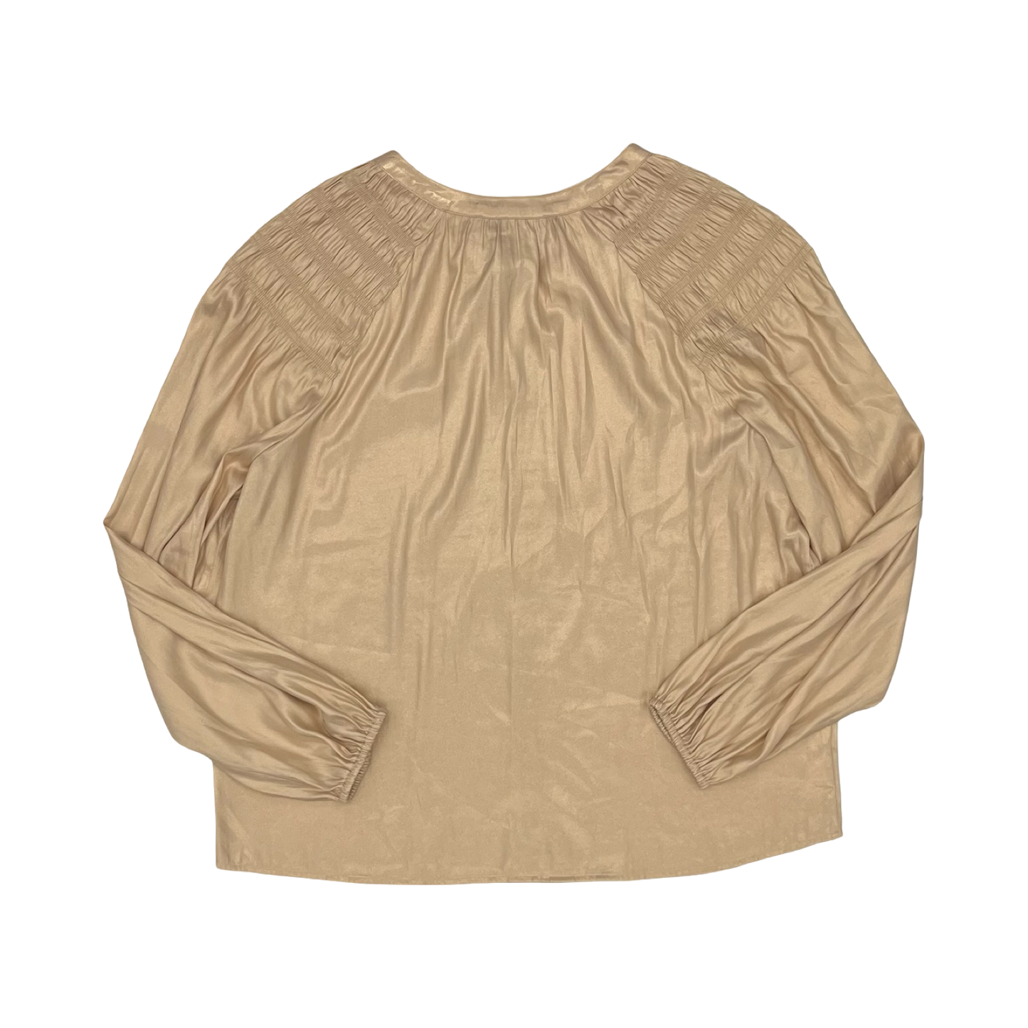 Blouse Ls By Loft In Gold, Size:M