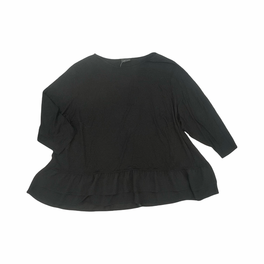 Blouse 3/4 Sleeve By J. Jill In Black, Size:4X