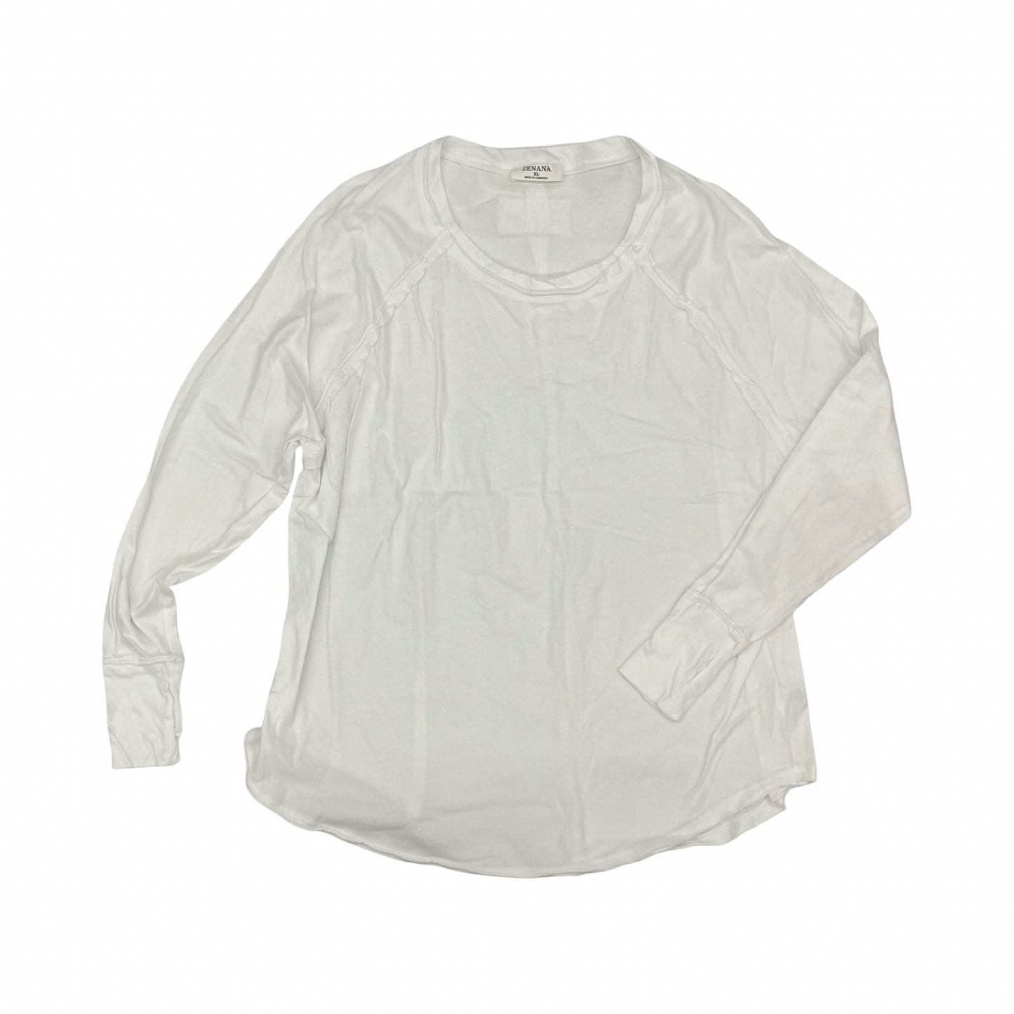 Top Ls Basic By Zenana In White, Size:Xl