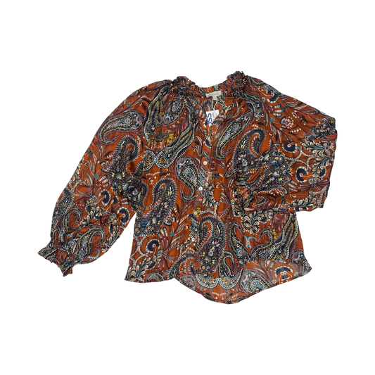 Blouse Ls By Chenault In Multi, Size:Xl