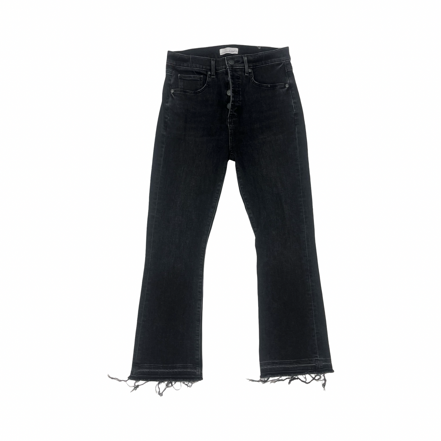 Jeans Cropped By Loft In Black Denim, Size:6