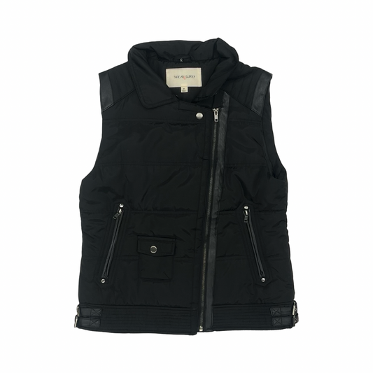 Vest Puffer & Quilted By Thread And Supply In Black, Size:M