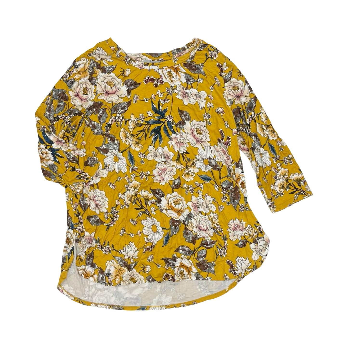 Top 3/4 Sleeve By Dalia In Floral Print, Size:1X