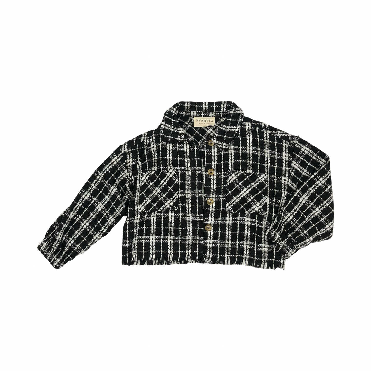 Jacket Shirt By Promesa In Black & White, Size:M