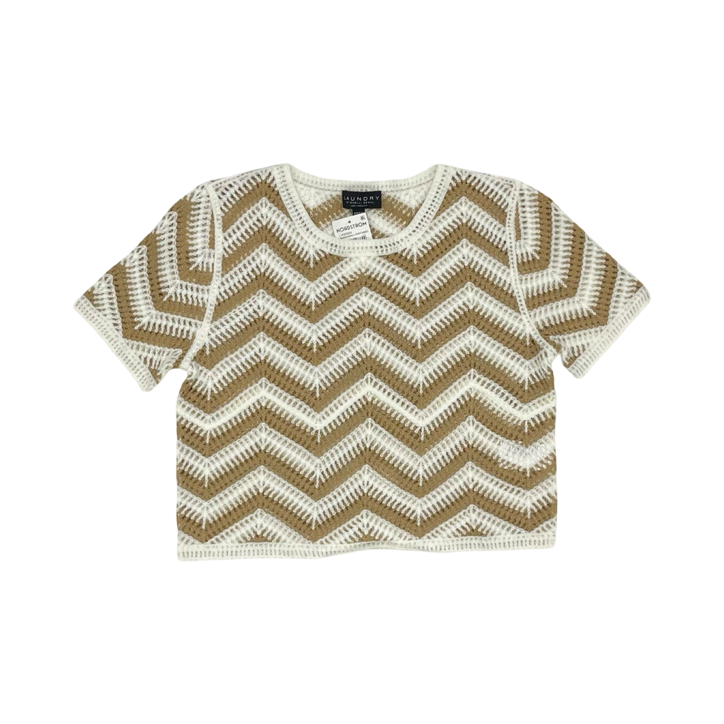 Sweater Ss By Laundry In Brown & White, Size:S