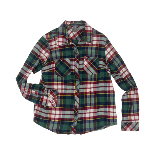 Top Ls By Natural Reflections In Plaid Pattern, Size:S
