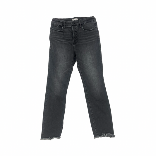 Jeans Straight By Good American In Black Denim, Size:6