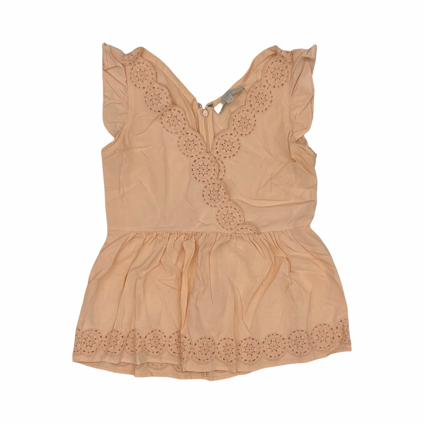 Blouse Sleeveless By Loft In Peach, Size:Xs