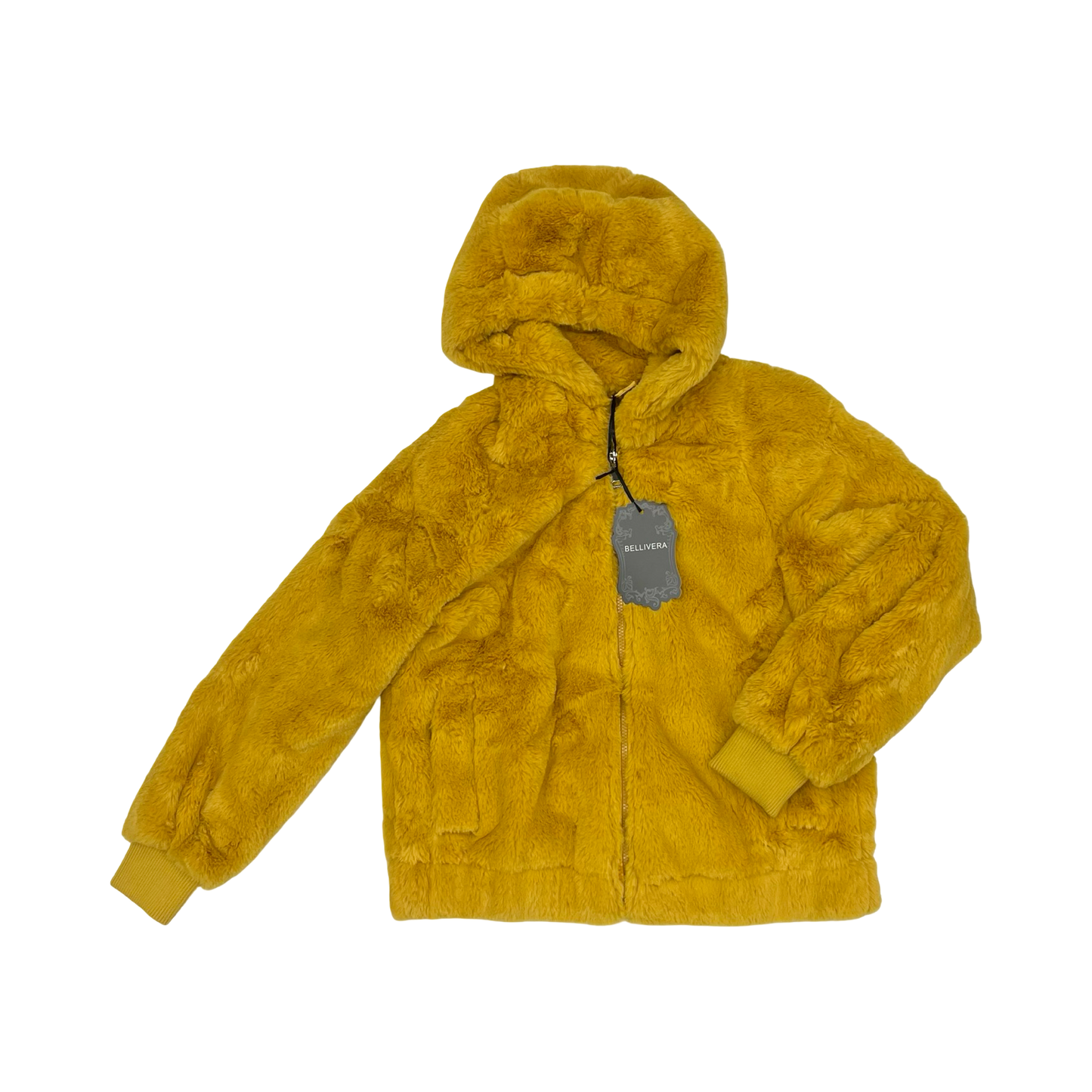 Jacket Faux Fur & Sherpa By Clothes Mentor In Yellow, Size:S