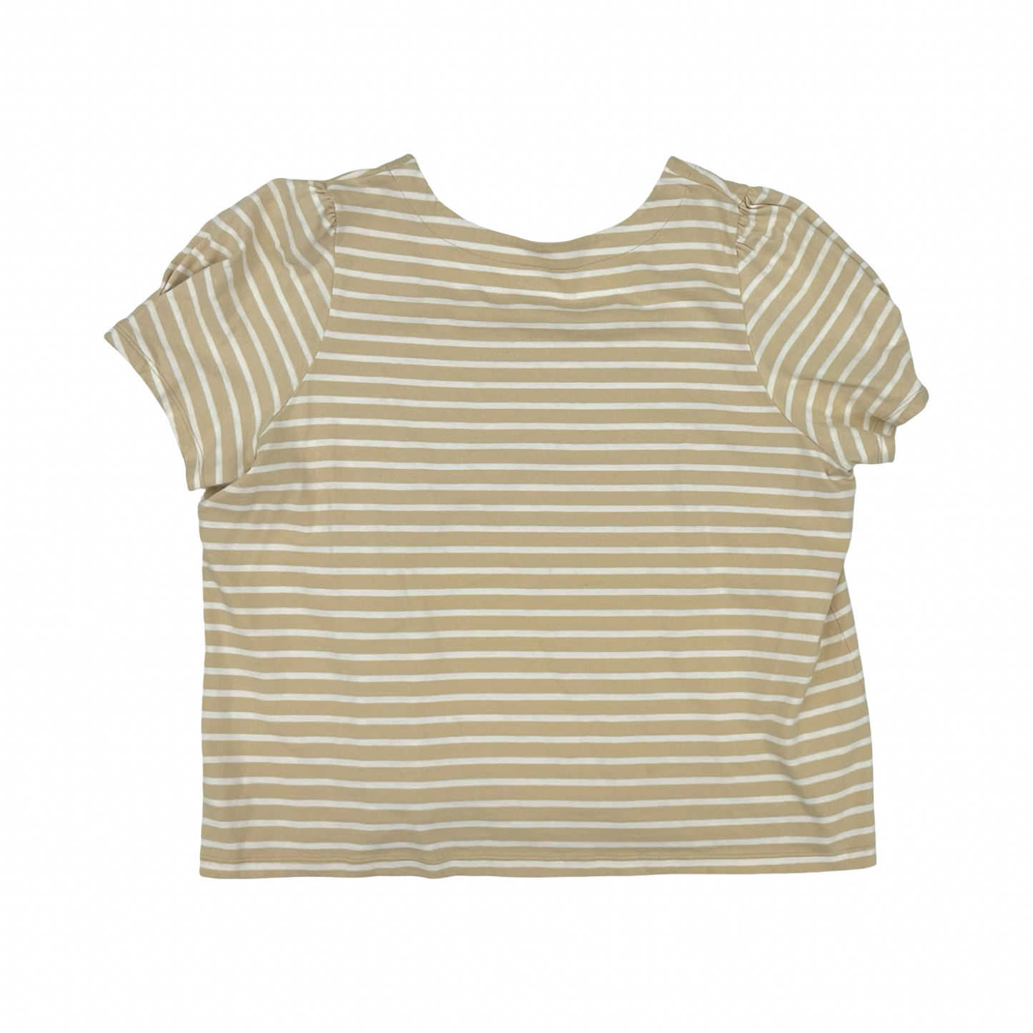 Top Ss By Lands End In Tan & White, Size:3X