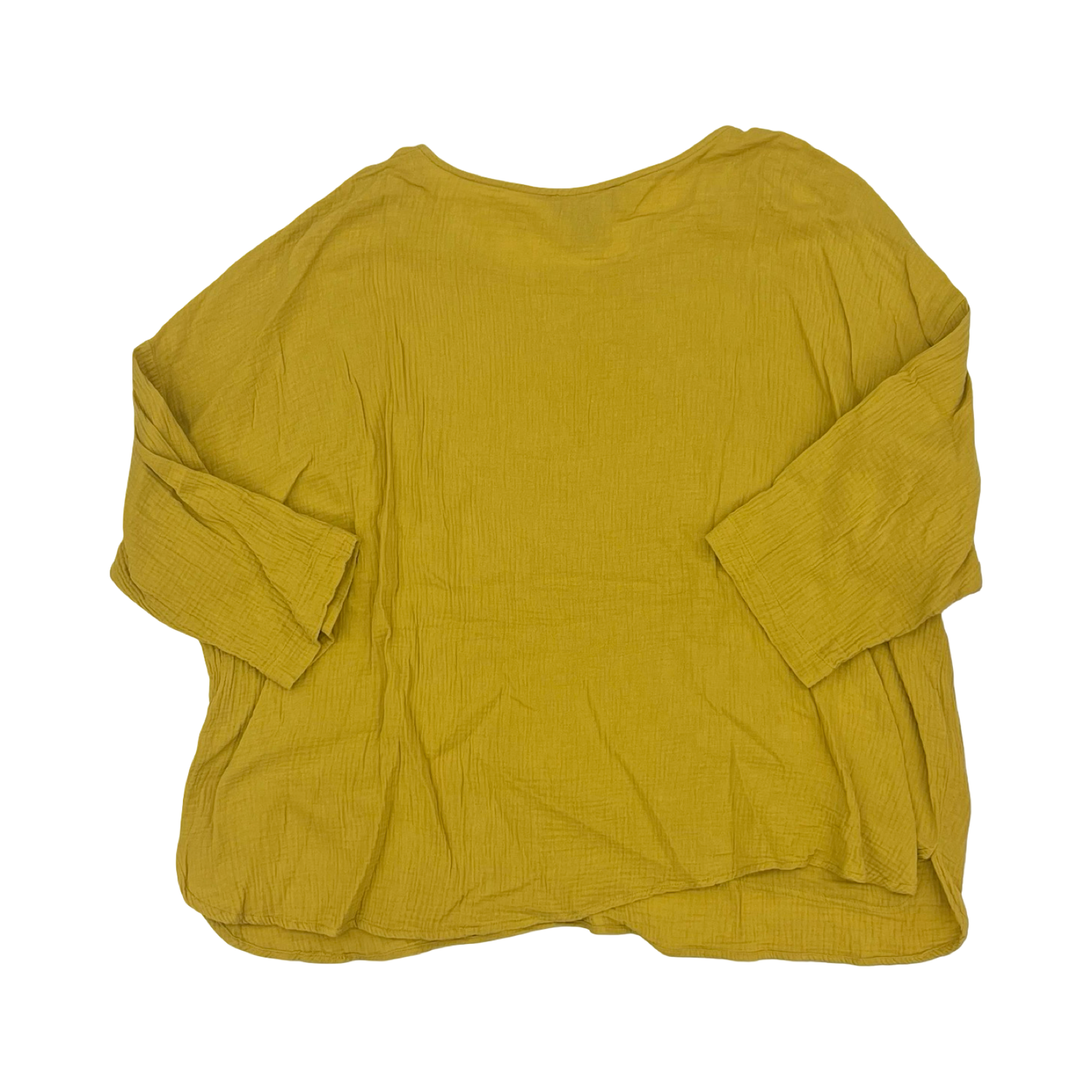 Blouse 3/4 Sleeve By Jones New York In Yellow, Size:3X