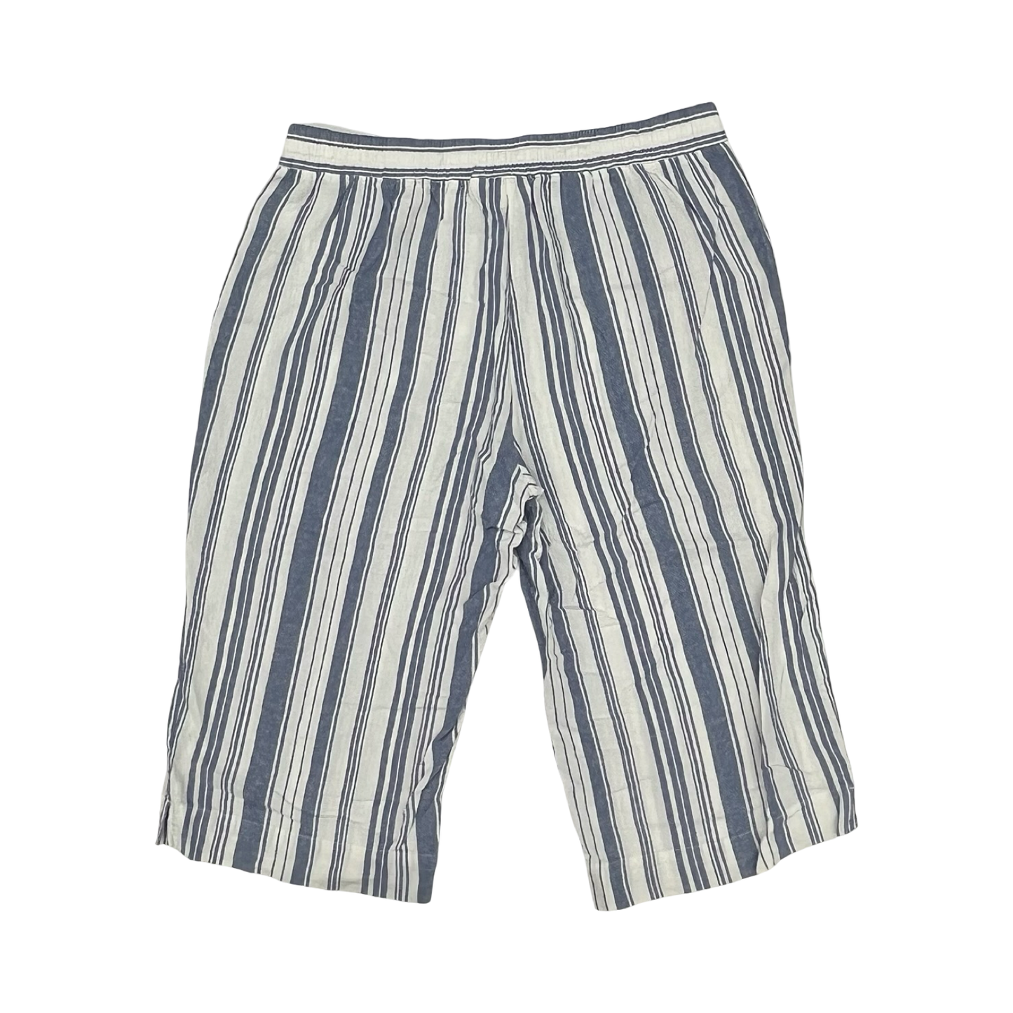 Pants Cropped By Clothes Mentor In Blue & White, Size:2X