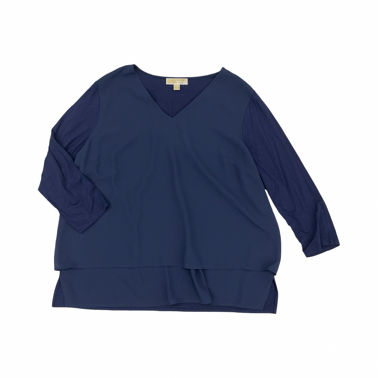 Blouse Designer By Michael Kors In Blue, Size:2X