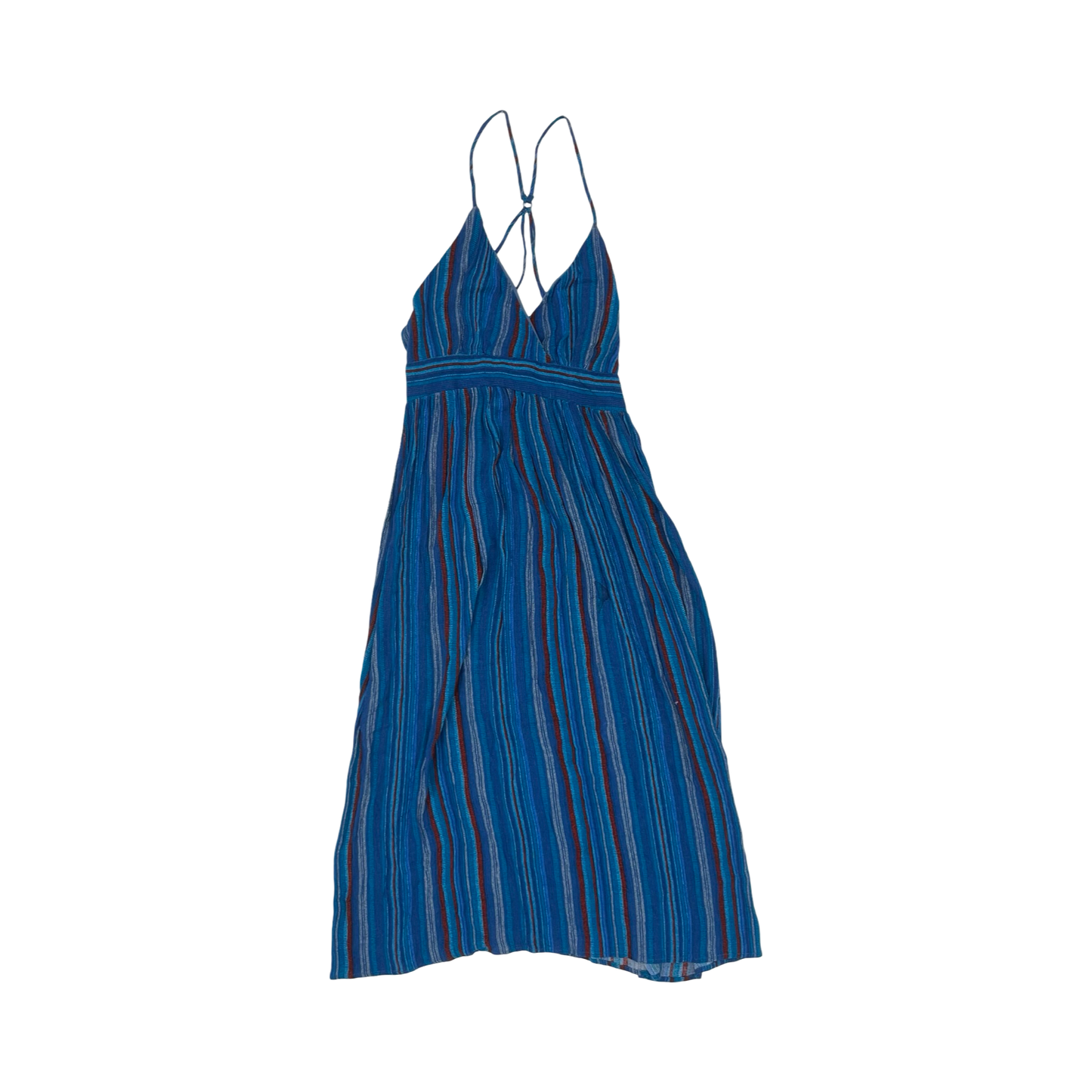 Dress Casual Midi By Ecote In Blue & Red, Size:Xs