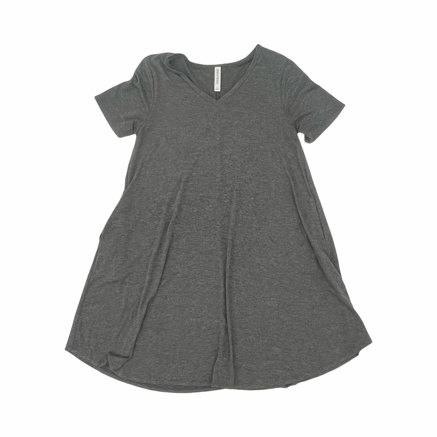 Dress Casual Short By Zenana In Grey, Size:L