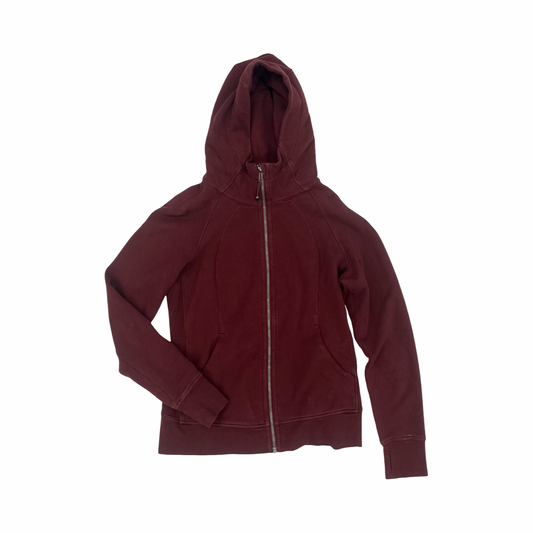 Athletic Jacket By Lululemon In Maroon, Size:L