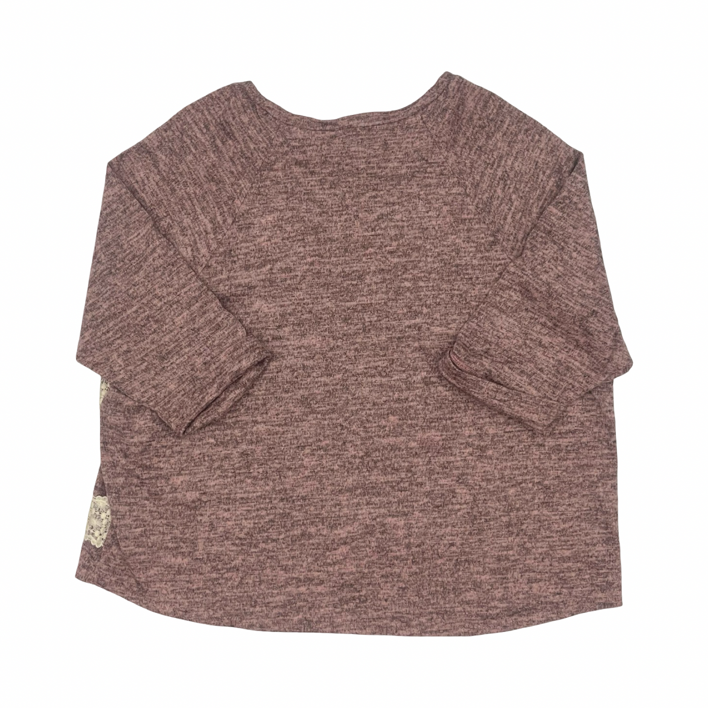 Top 3/4 Sleeve By Leo And Nicole In Cream & Red, Size:3X