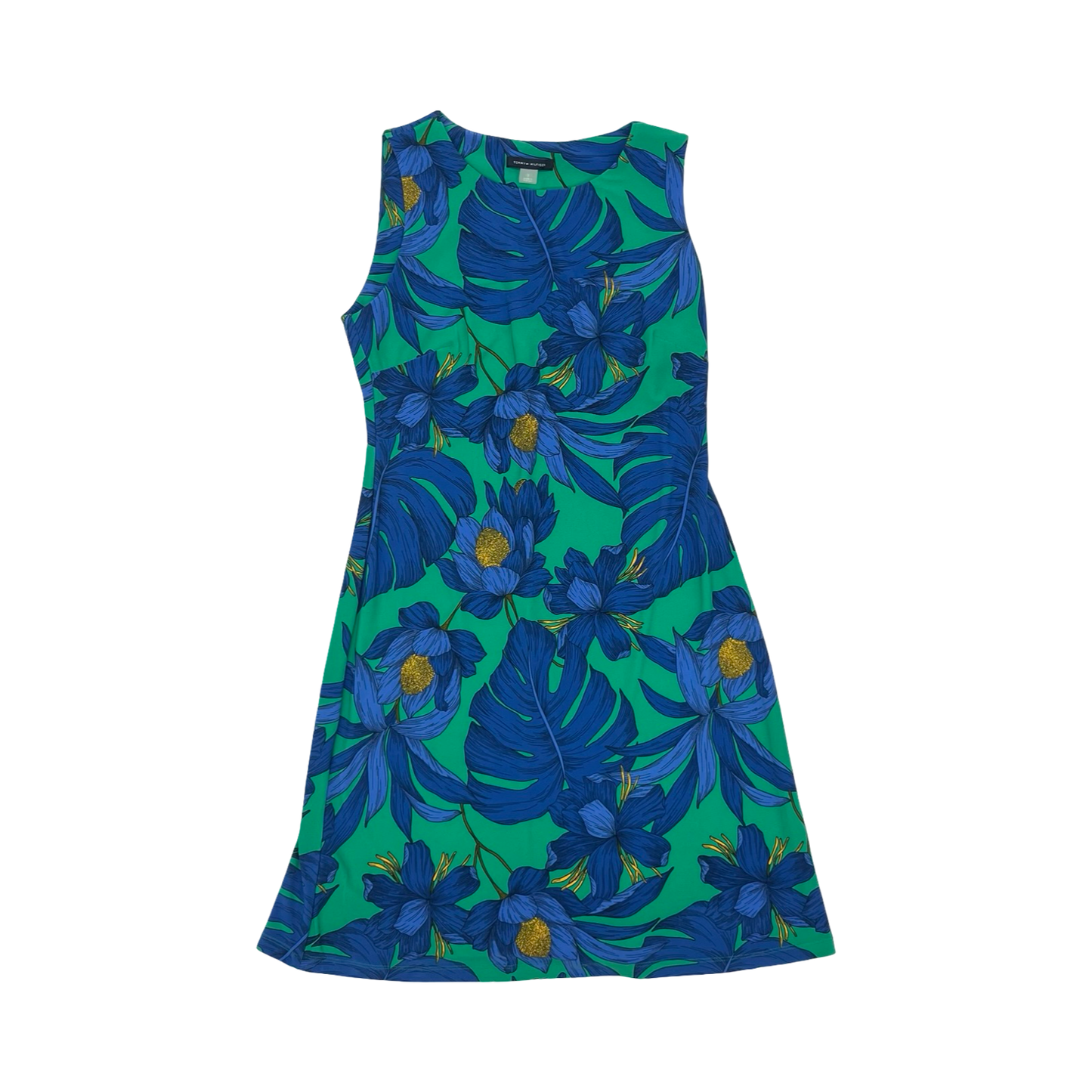 Dress Work By Tommy Hilfiger In Blue & Green, Size:2