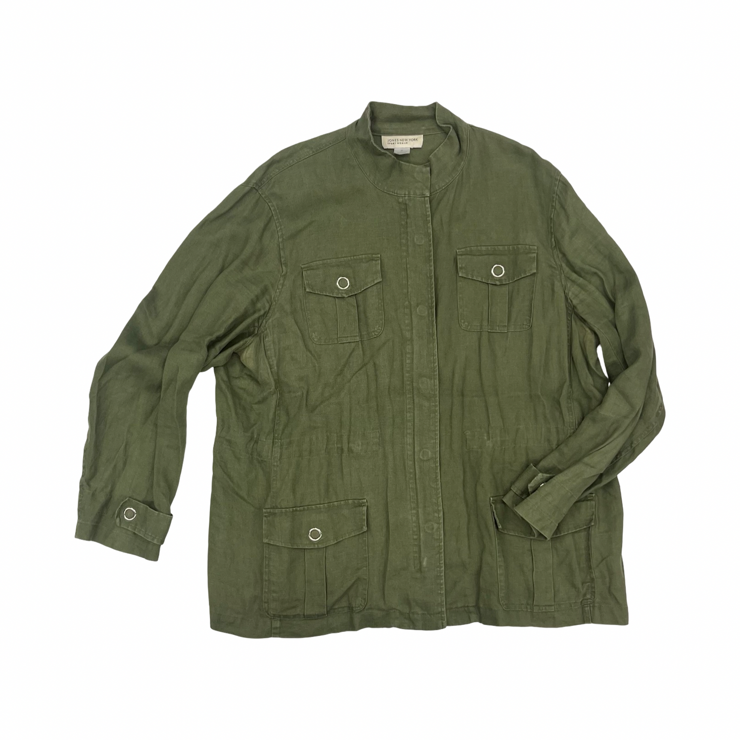 Jacket Moto By Jones New York In Green, Size:2X