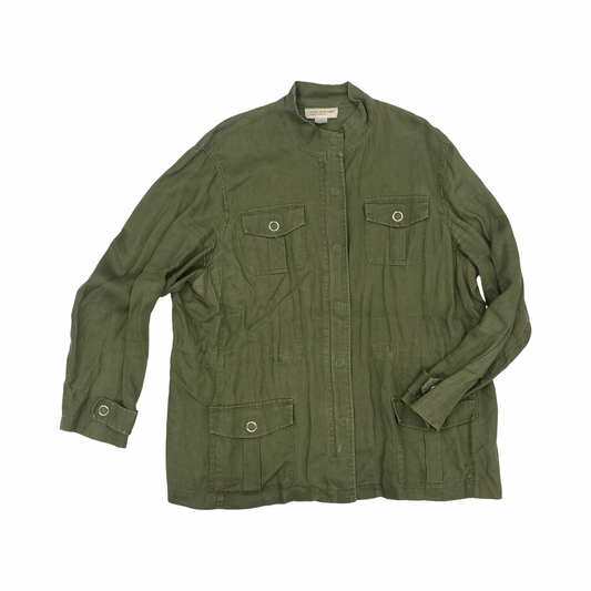Jacket Moto By Jones New York In Green, Size:2X