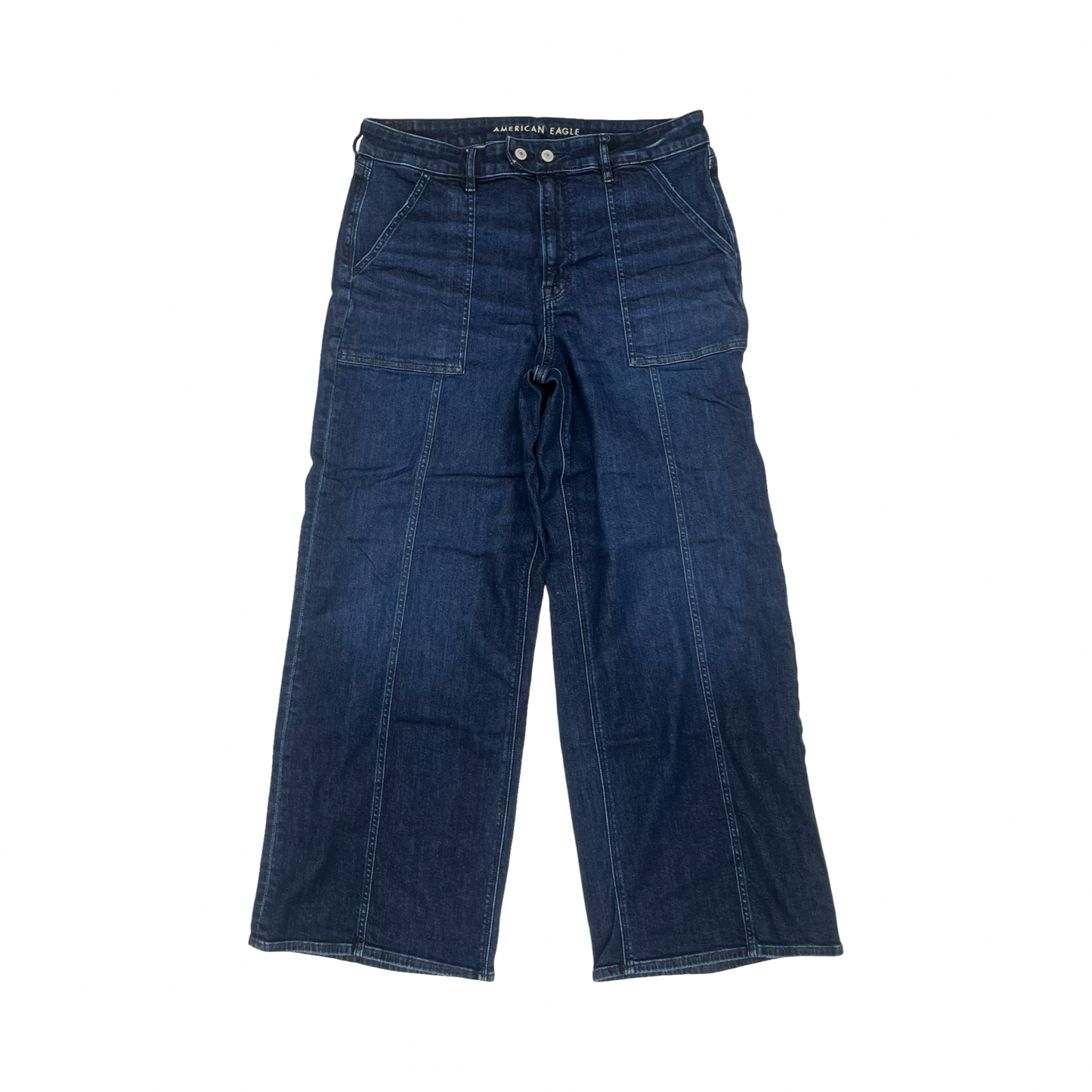 Jeans Wide Leg By American Eagle In Blue Denim, Size:16