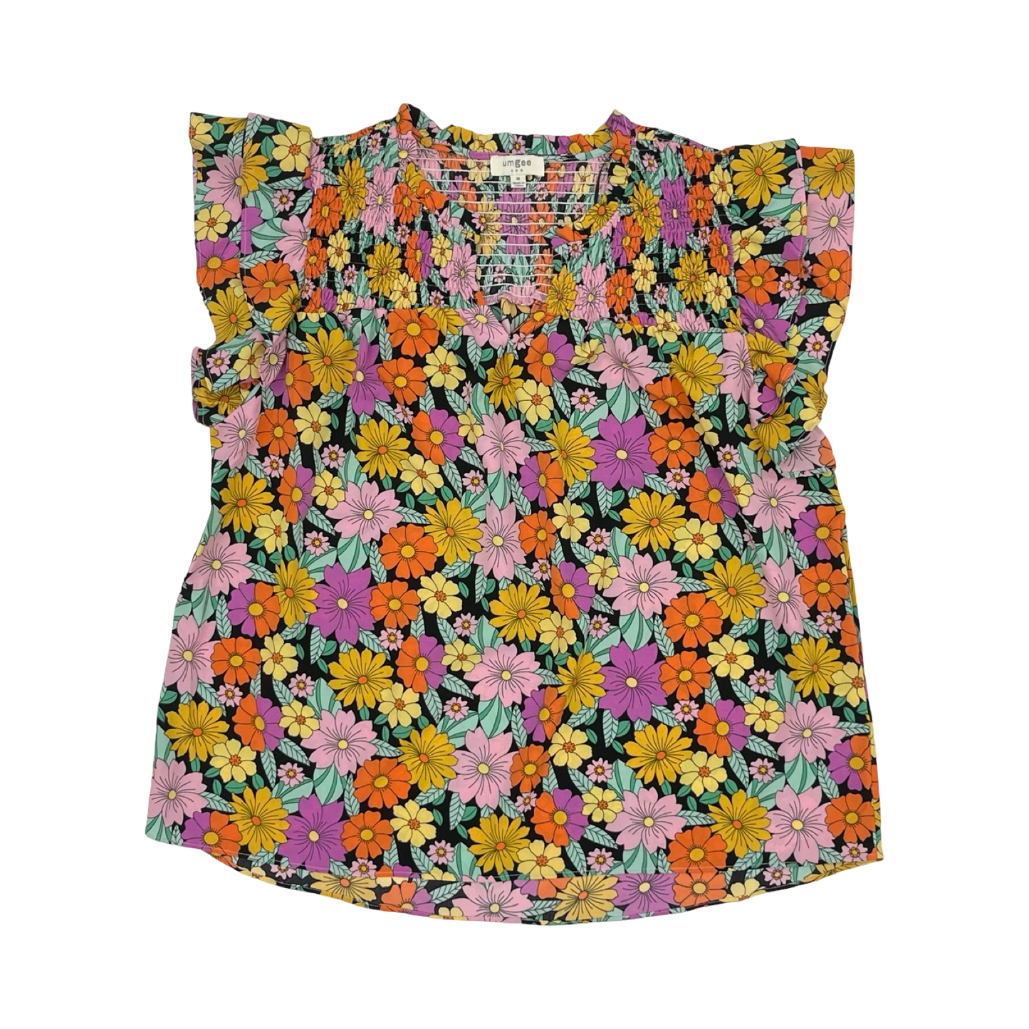 Blouse Ss By Umgee In Floral Print, Size:M