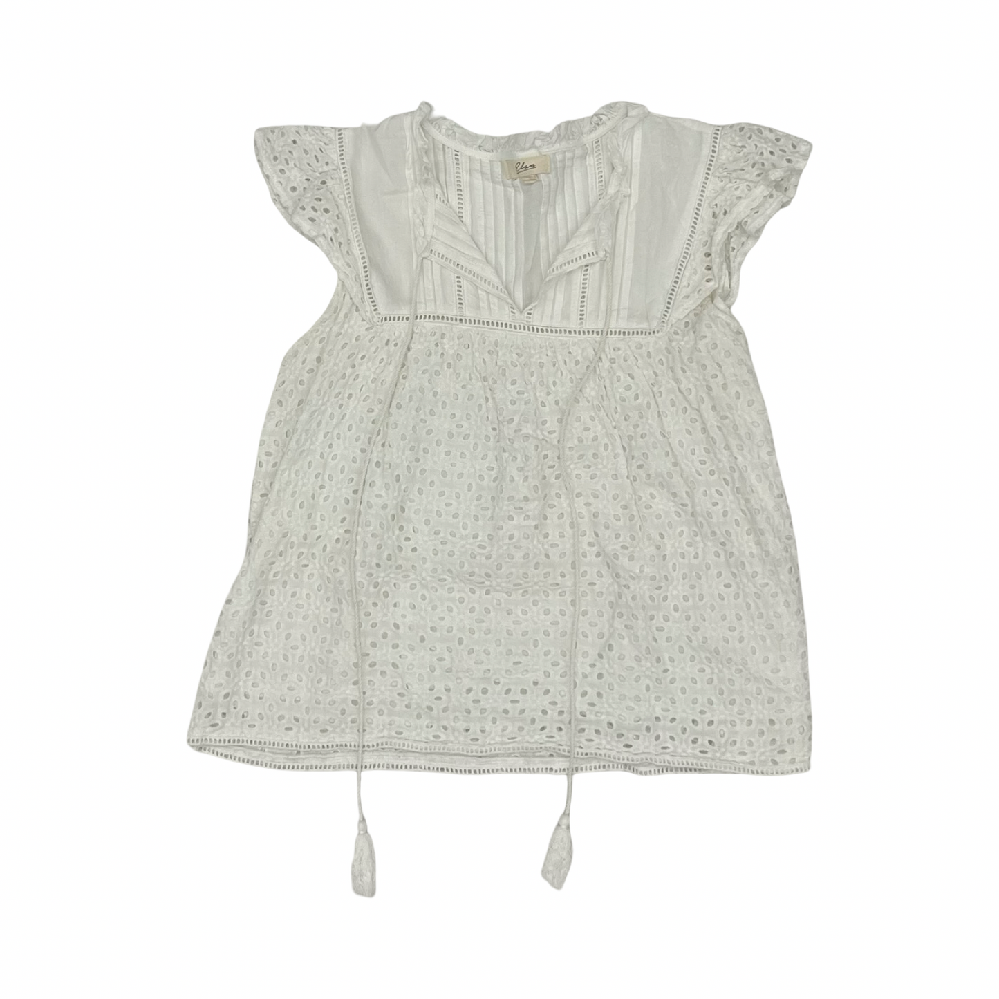 Blouse Ss By Elan In Cream, Size:L
