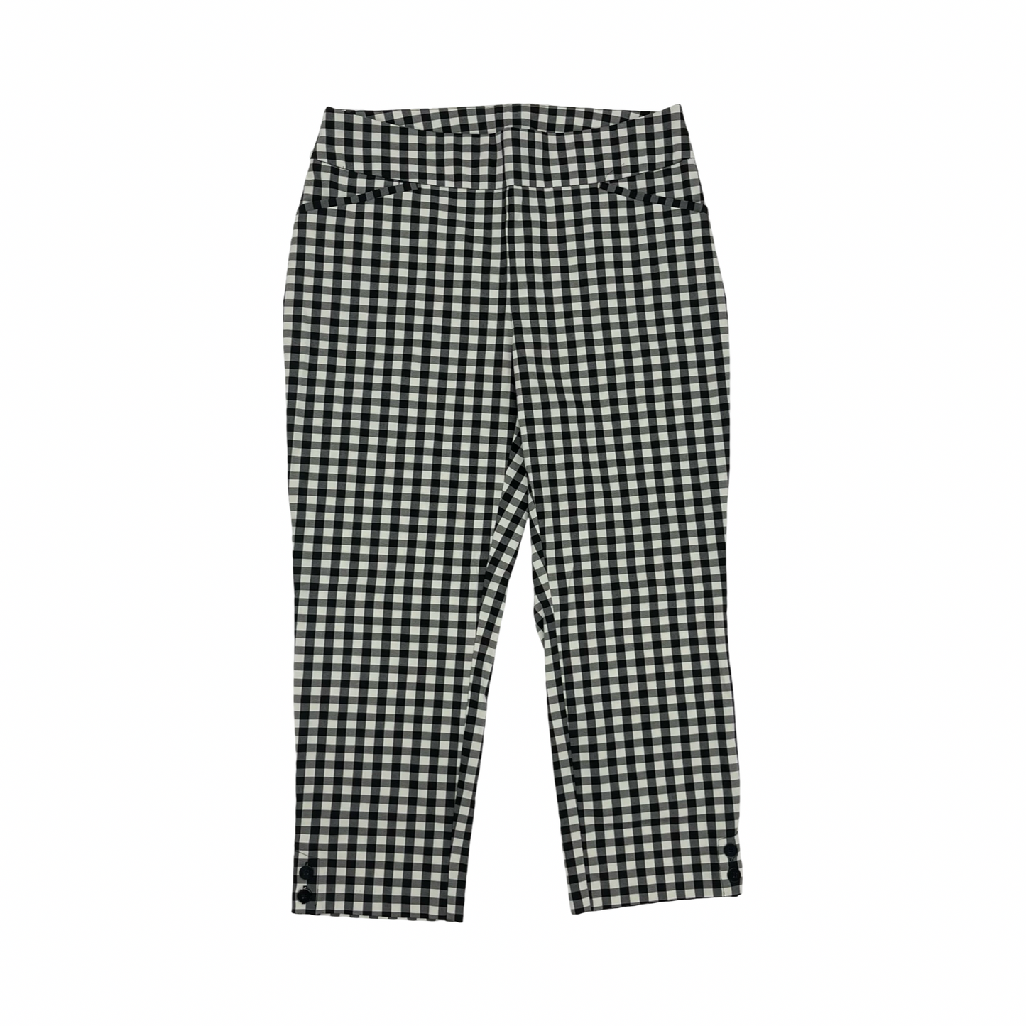 Pants Cropped By Chicos In Black & Cream, Size:L