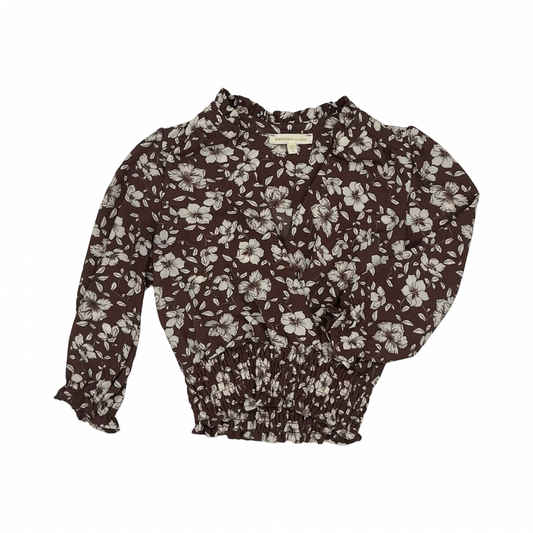 Blouse 3/4 Sleeve By Monteau In Floral Print, Size:S