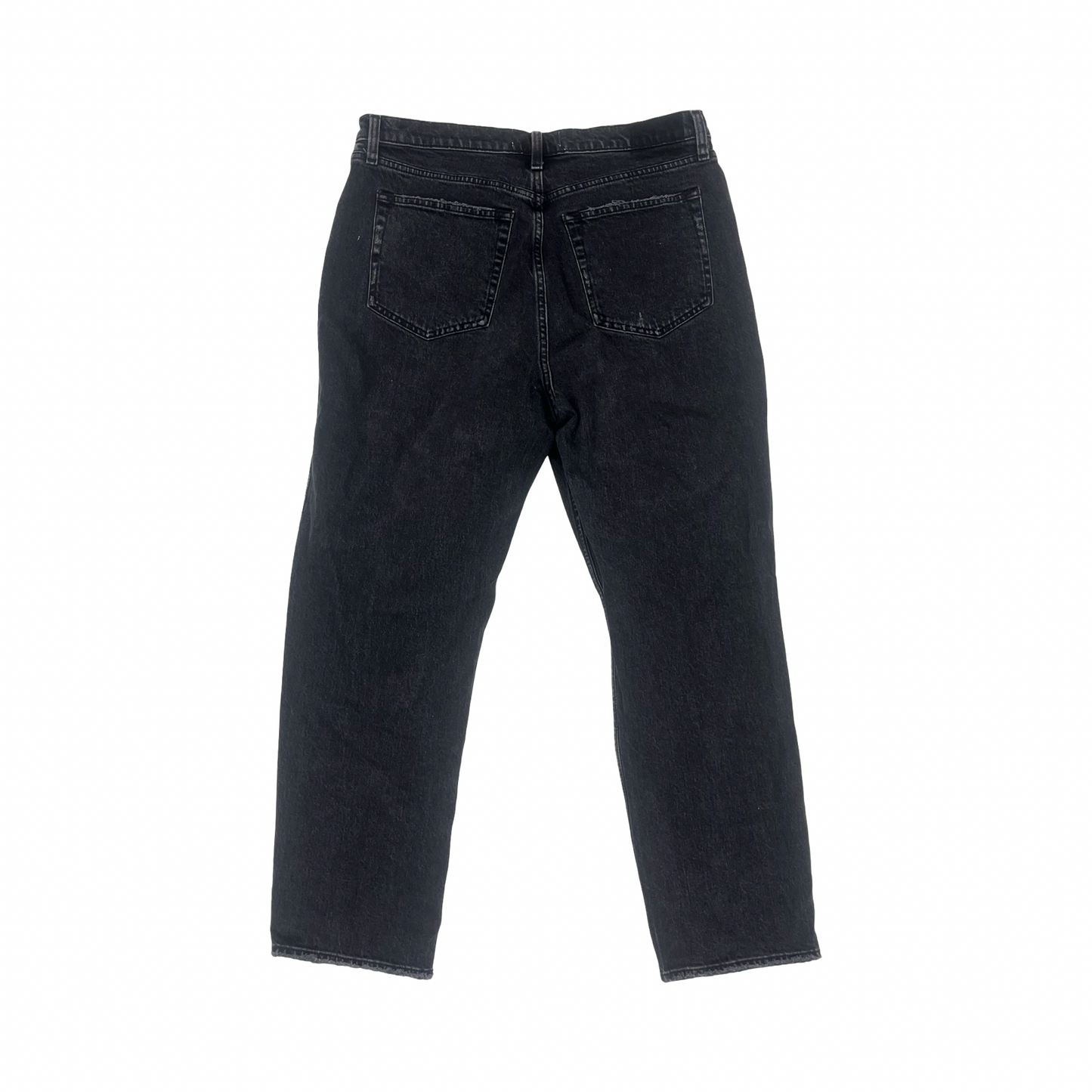 Jeans Straight By Abercrombie And Fitch In Black Denim, Size:14