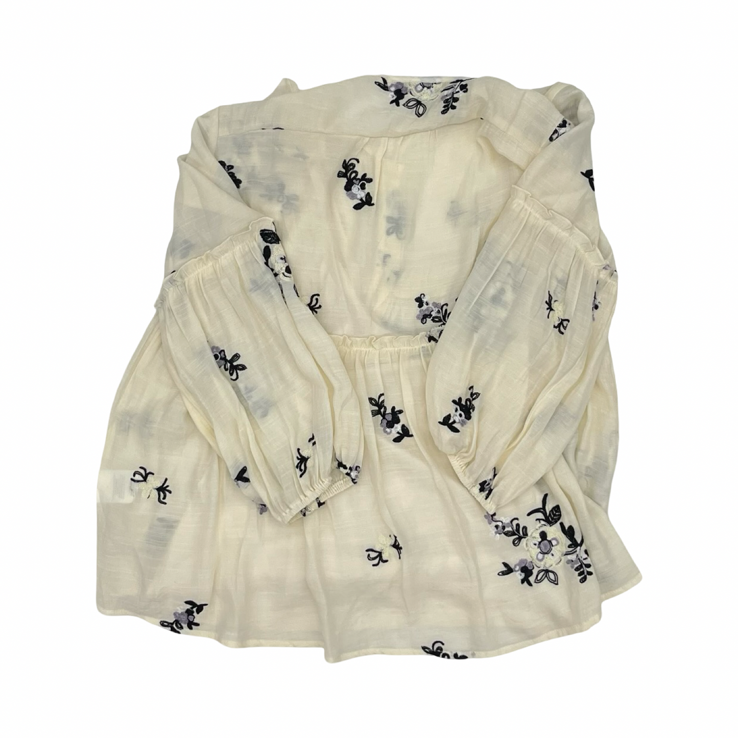 Blouse Ls By Figuero & Flower In Cream, Size:L