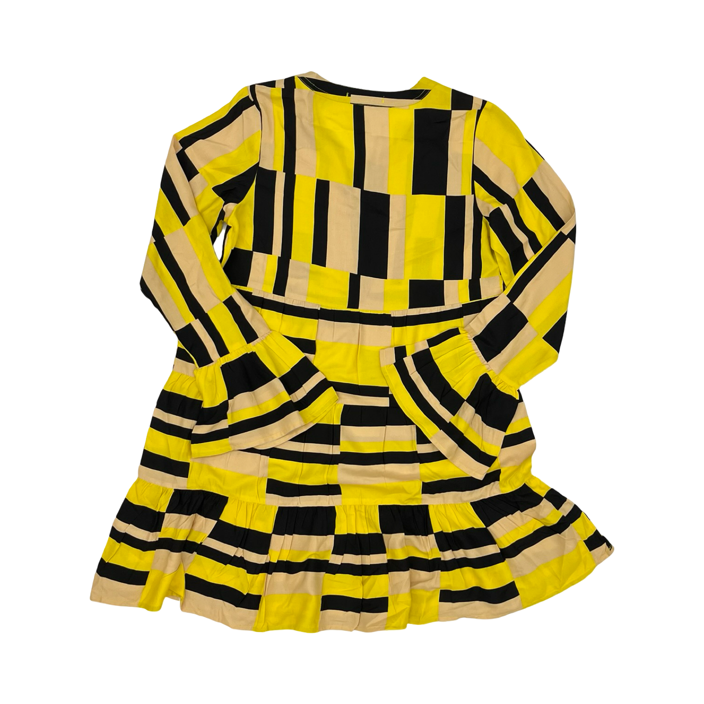 Dress Casual Short By Lascana In Black & Yellow, Size:Xs