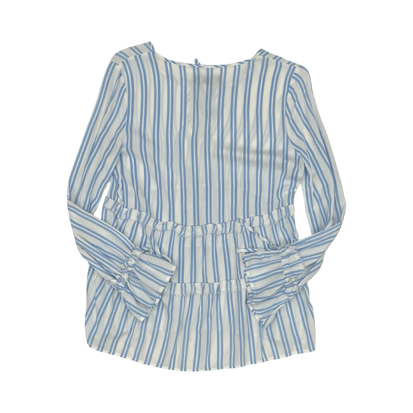 Blouse Ls By Clothes Mentor In Blue & White, Size:Xs