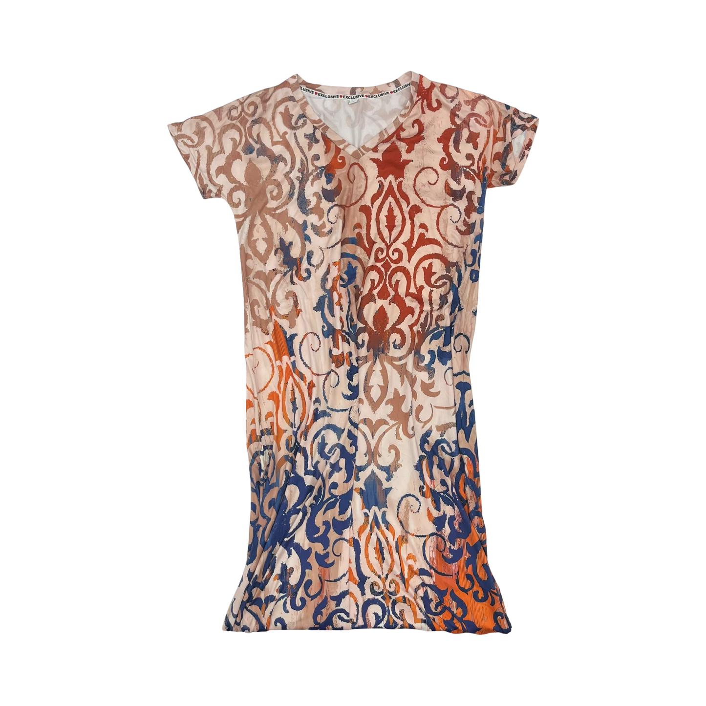 Dress Casual Maxi By Cme In Blue & Orange, Size:M