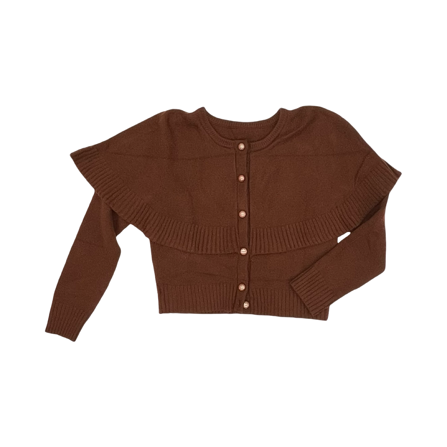 Sweater Cardigan By Cmf In Brown, Size:L