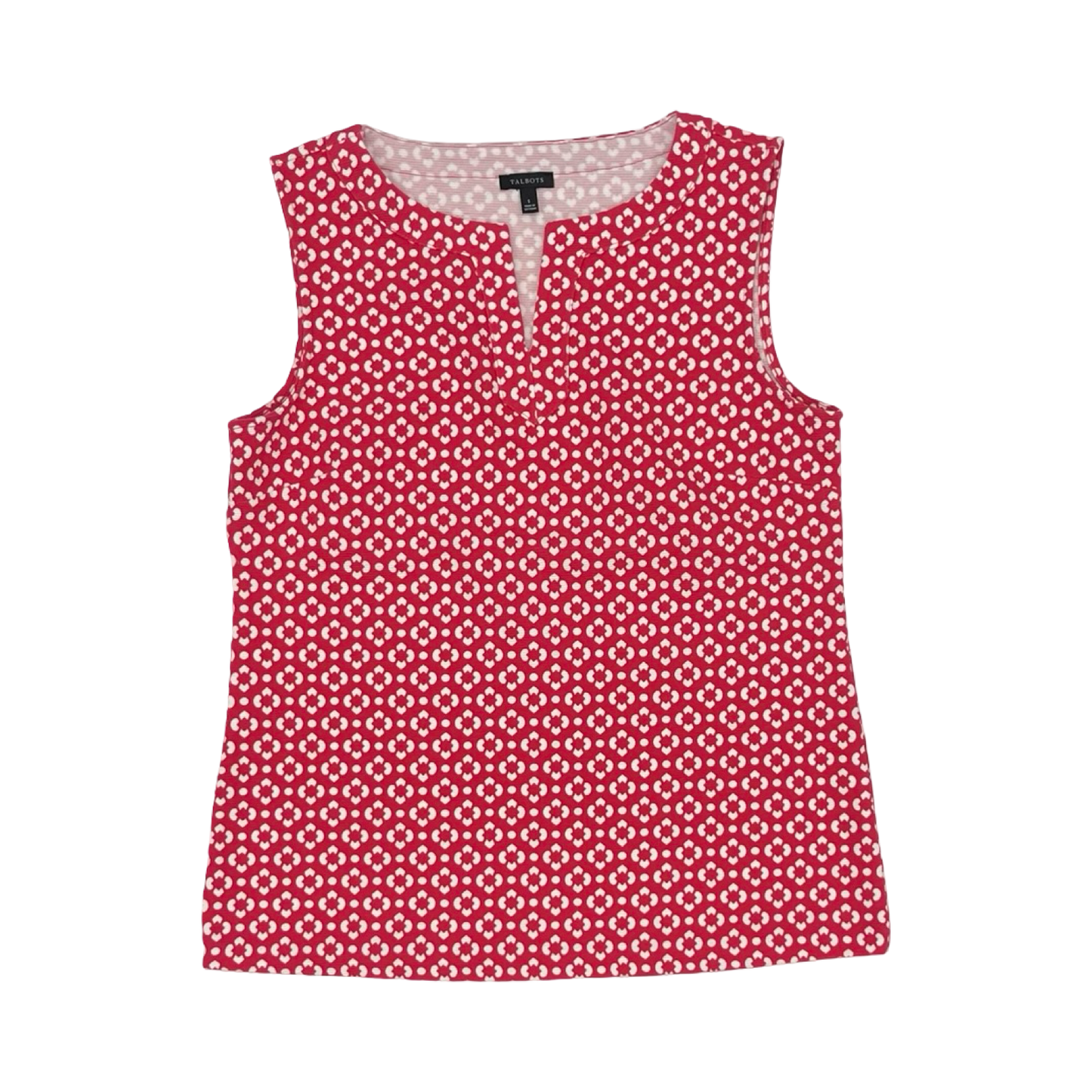 Blouse Sleeveless By Talbots In Pink & White, Size:S