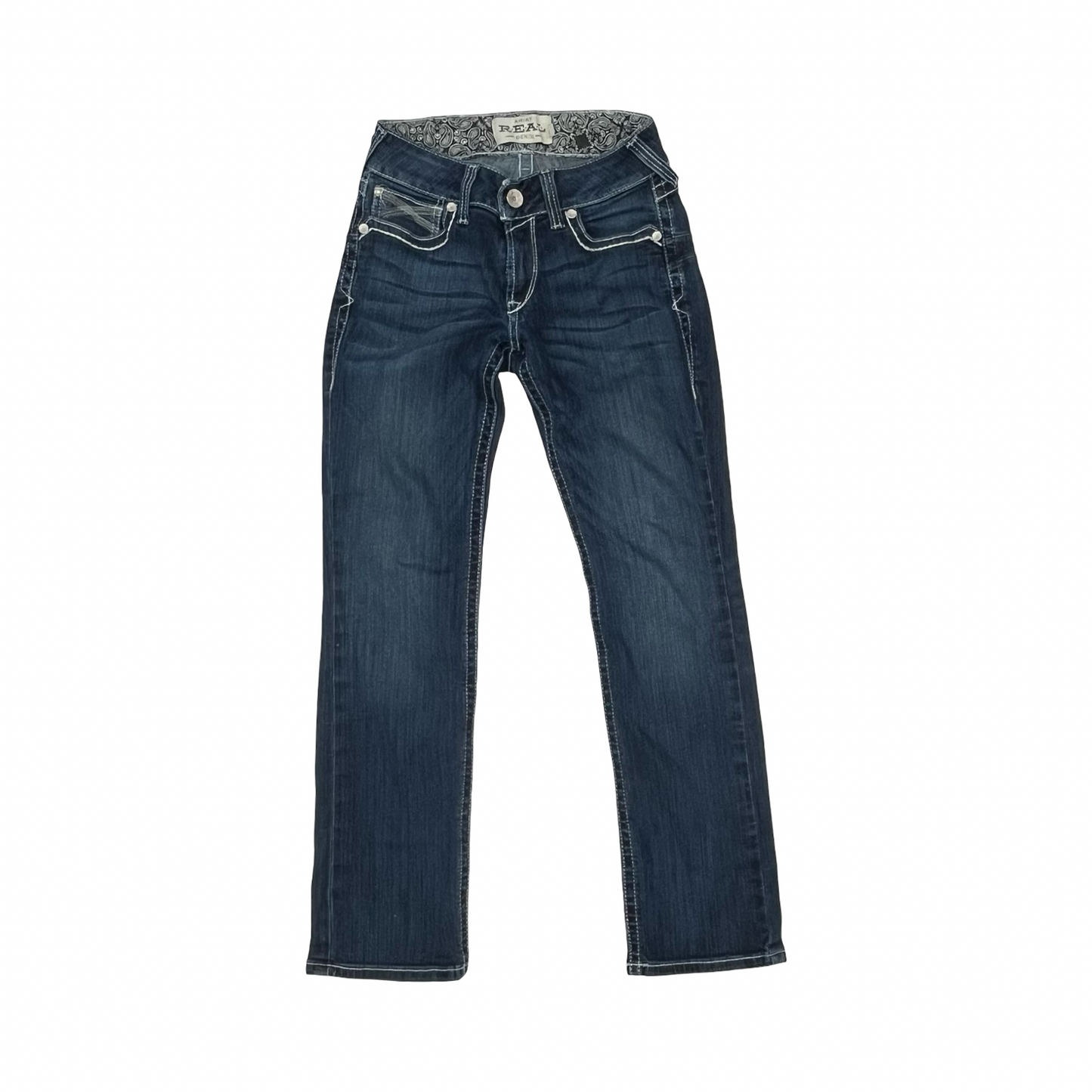 Jeans Boot Cut By Ariat In Blue Denim, Size:6