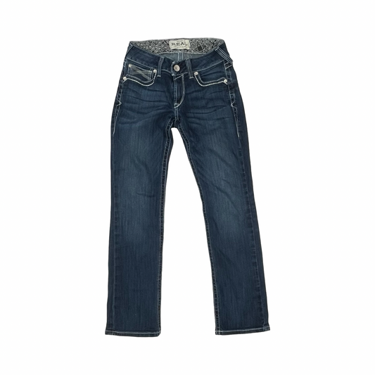 Jeans Boot Cut By Ariat In Blue Denim, Size:6