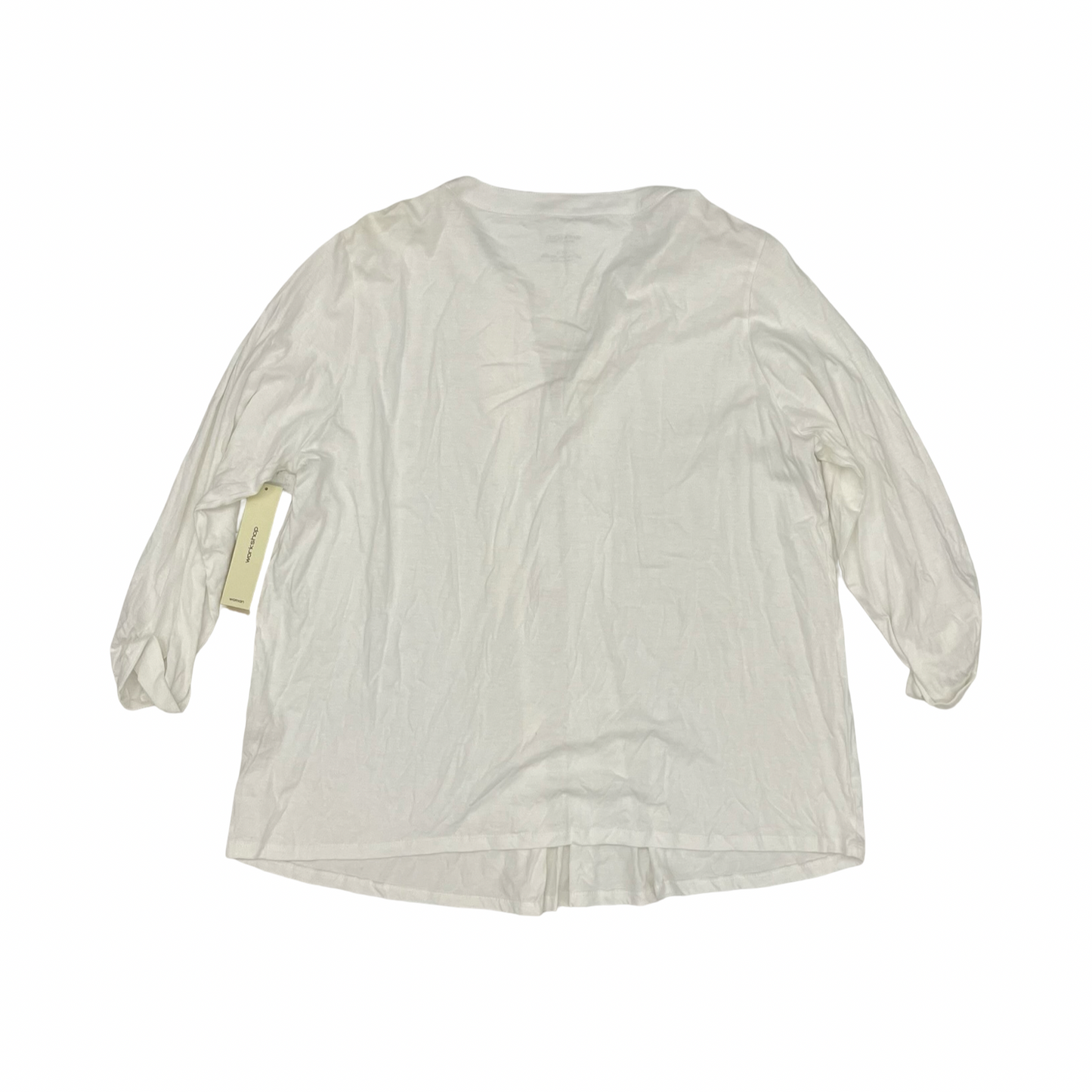 Top 3/4 Sleeve By Workshop In Cream, Size:1X