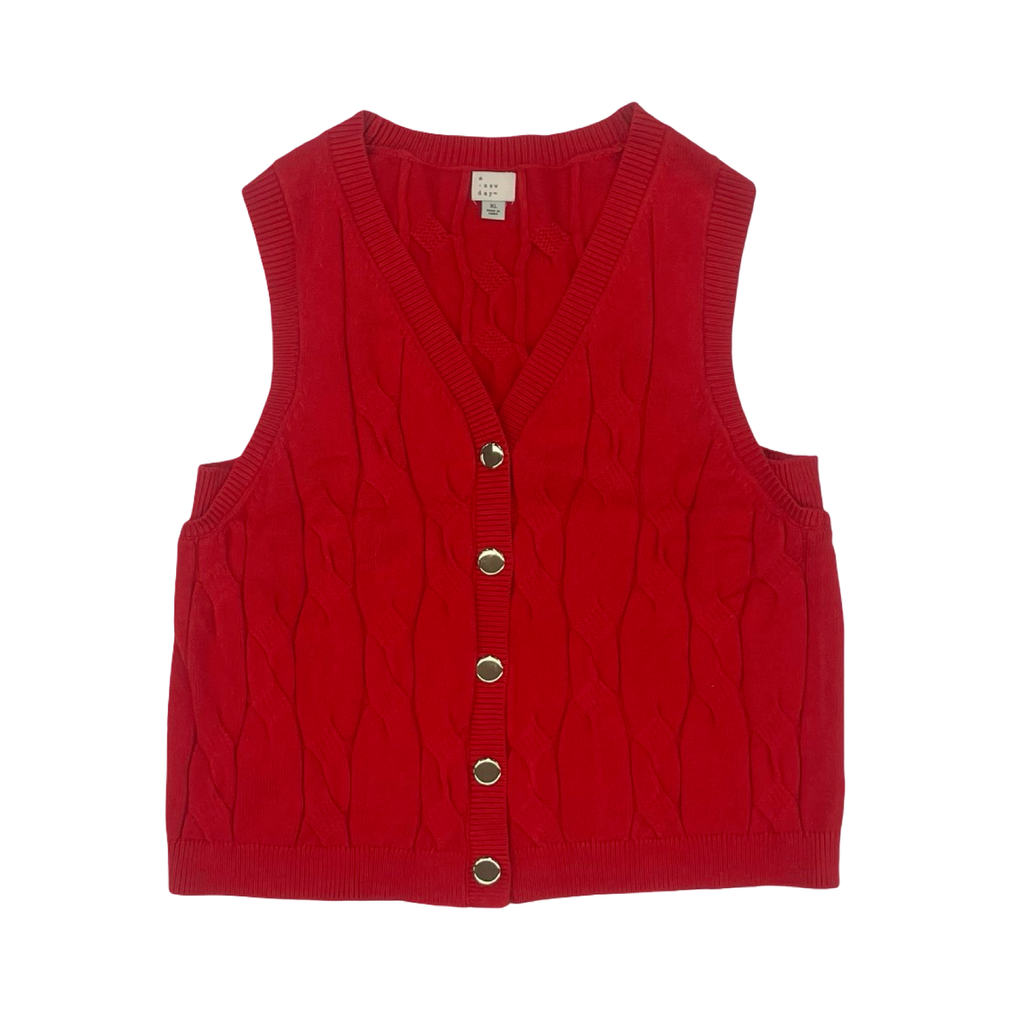 Vest Sweater By A New Day In Red, Size:Xl