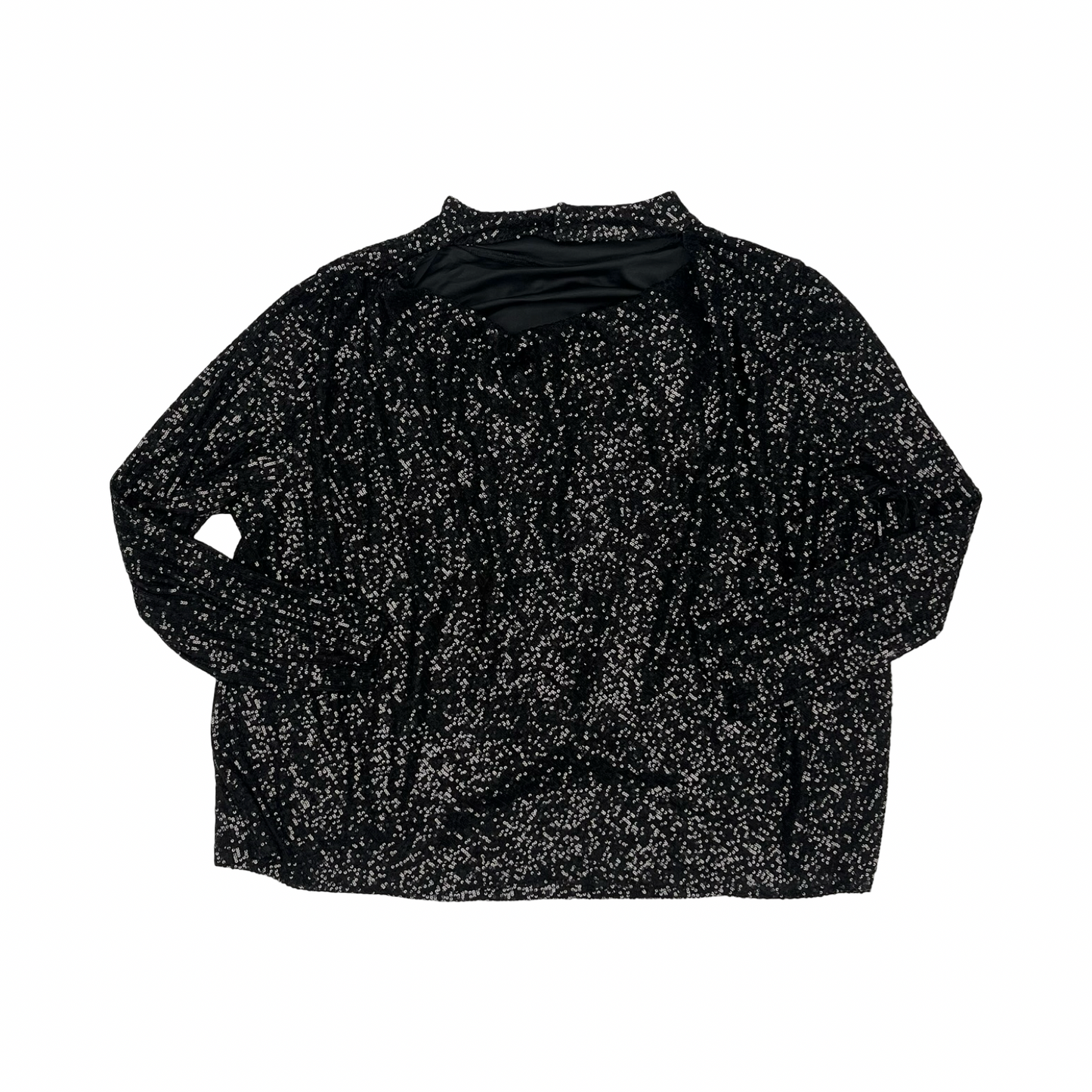 Blouse Ls By Eloquii In Black, Size:3X