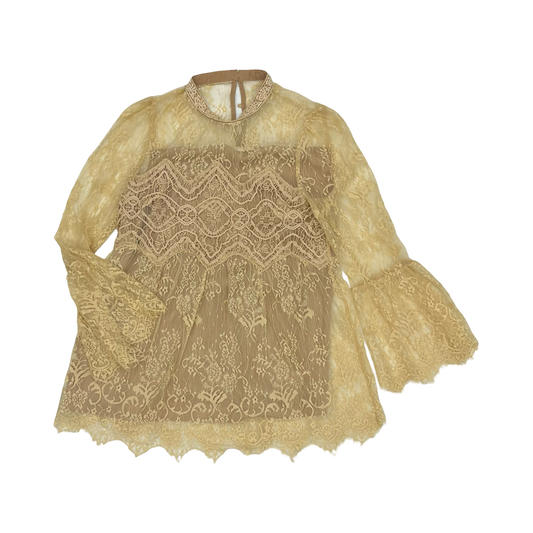 Blouse Ls By Entro In Tan, Size:M