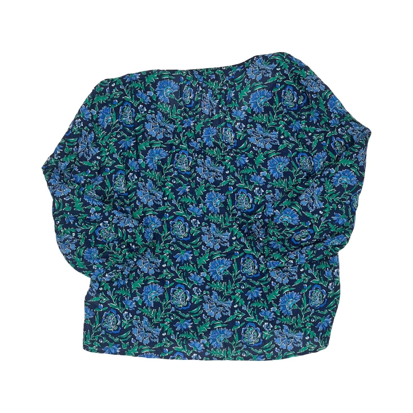 Blouse Ls By Vineyard Vines In Blue & Green, Size:Xl