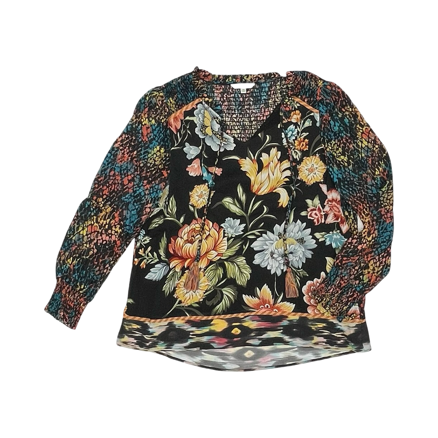 Blouse Ls By John Mark In Multi, Size:Xs