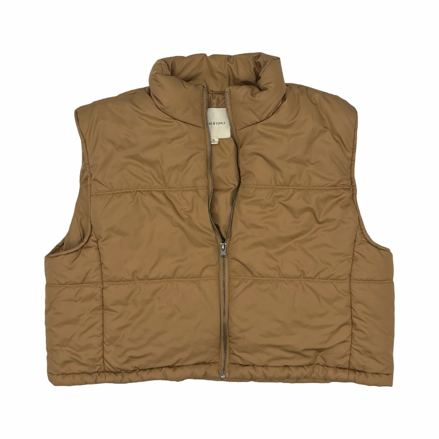 Vest Puffer & Quilted By Thread And Supply In Brown, Size:Xl