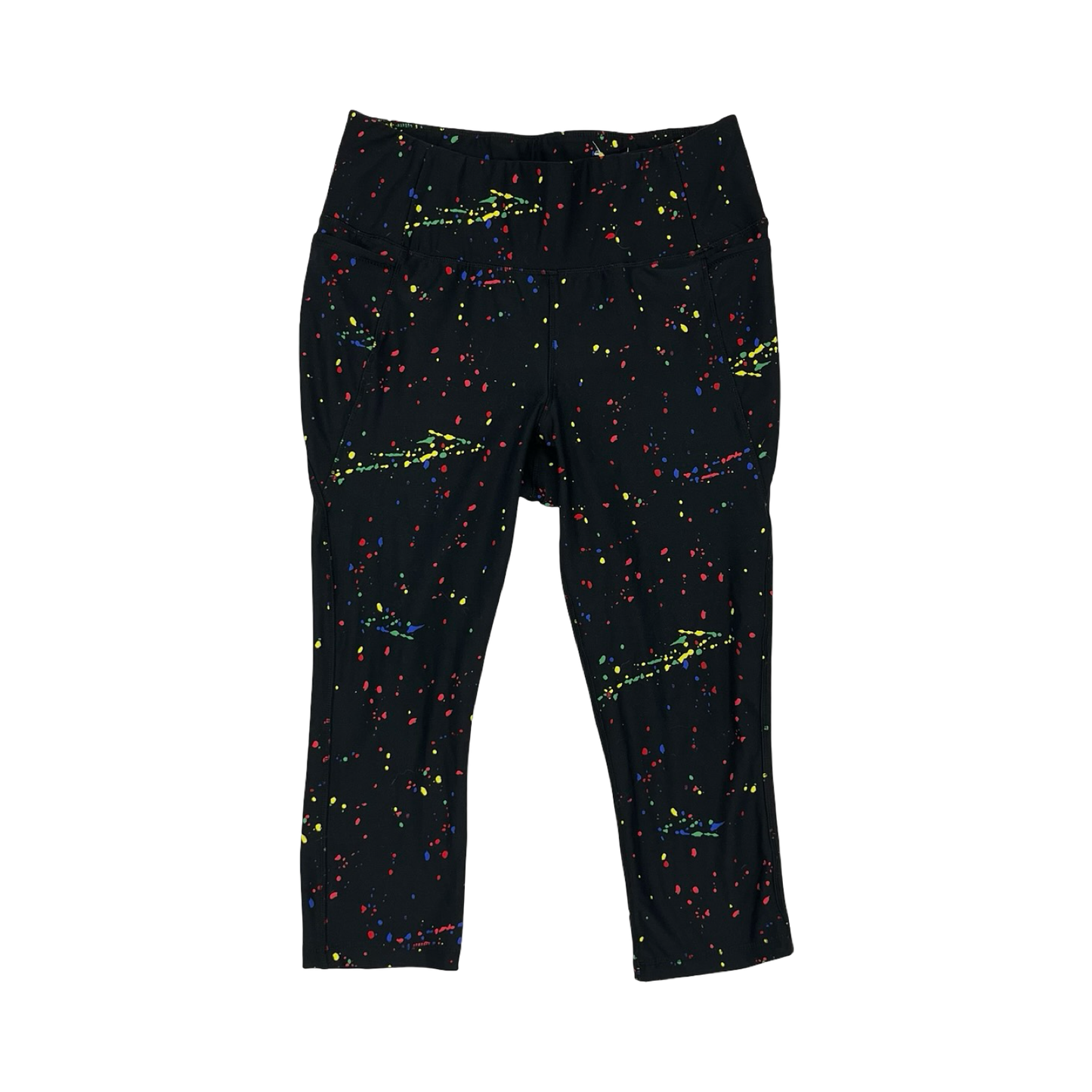 Athletic Leggings Capris By Livi Active In Black & Yellow, Size:Xl