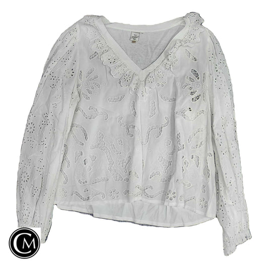 Blouse Ls By Anthropologie In Ivory, Size: Xl image 1