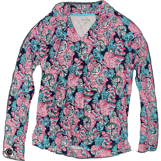 Top Ls Designer By Lilly Pulitzer In Blue & Pink, Size: L